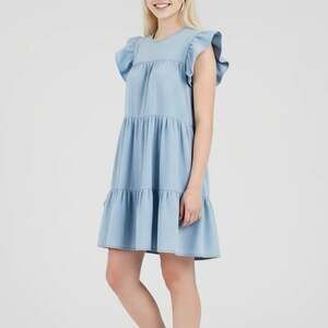 Kirundo Light Blue Ruffle Tiered Dress Short Ruffle Sleeves Size S